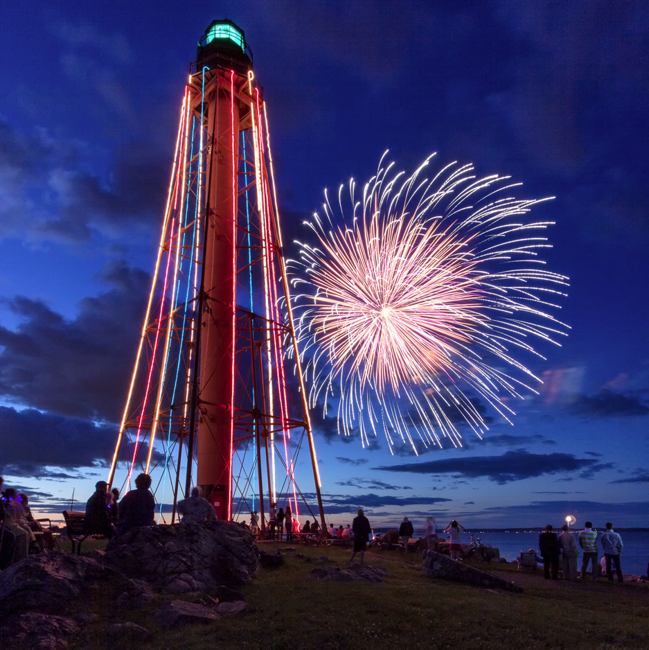 Fireworks Over Lighthouse